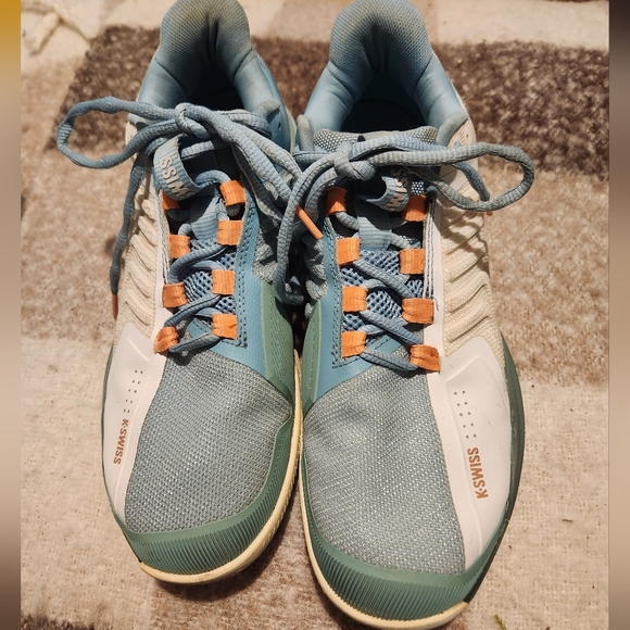 K-Swiss Teal and White Athletic Shoes - Picture 1 of 8